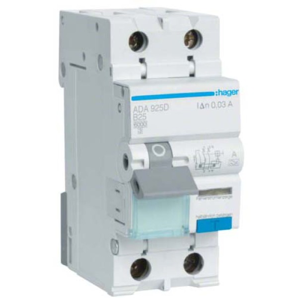 Дифференциальный автомат 25/1N/B/003 тип A (6kA) Hager