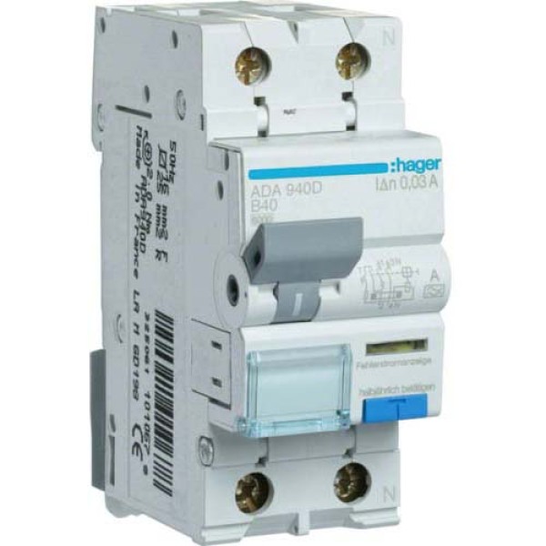 Дифференциальный автомат 40/1N/B/003 тип A (6kA) Hager
