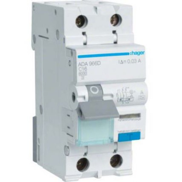 Дифференциальный автомат 16/1N/С/003 тип A (6kA) Hager