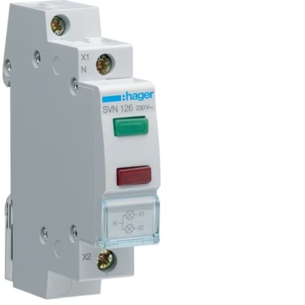 Индикатор световой LED 230V (Зеленый и красный) Hager