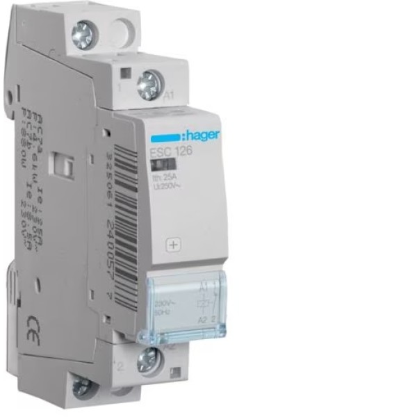 Контактор для проводок 25A/230V, 1НЗ, 1-модуль Hager