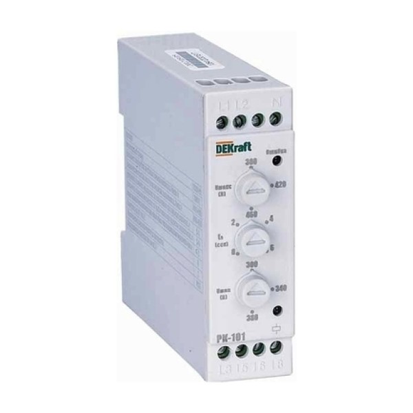 23301DEK Реле контроля фаз 380В тип 02 серии РК-101 DEKraft  (MS)