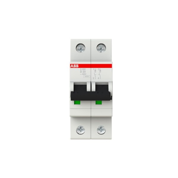Авт. выключатель S202-D20, 2P D 20A Icu=10kA 2M