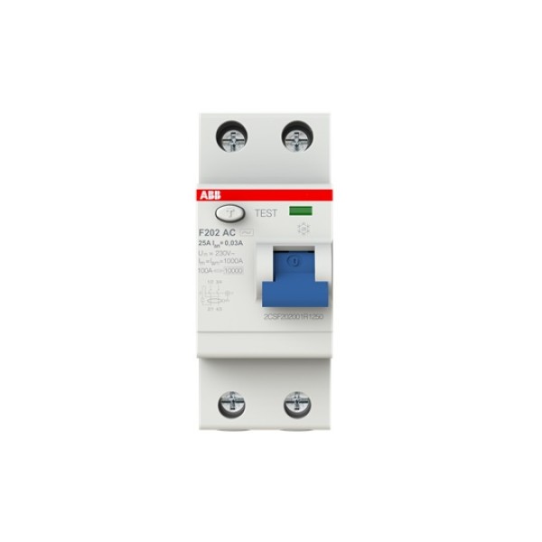 УЗО F202 AC-25/0.03, 2P 25A 30mA Inc=10kA 2M
