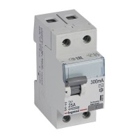 УЗО Legrand TX3, электромеханическое, 2P, 25A, 10kA, 300mA, тип AC, 2M