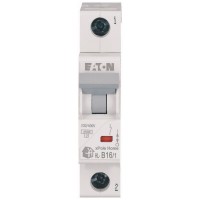 Автоматический выключатель EATON HL-B16/1, 1P, 16A, хар-ка B, 4.5kA, 1M