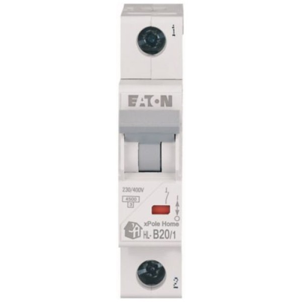 Автоматический выключатель EATON HL-B20/1, 1P, 20A, хар-ка B, 4.5kA, 1M