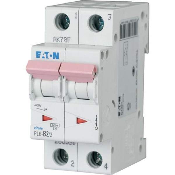 Авт. выключатель PL6-B2/2, 2P, 2A, хар-ка B, 6kA, 2M