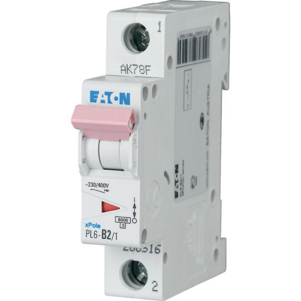 Авт. выключатель PL6-C2/1, 1P, 2A, хар-ка C, 6kA, 1M