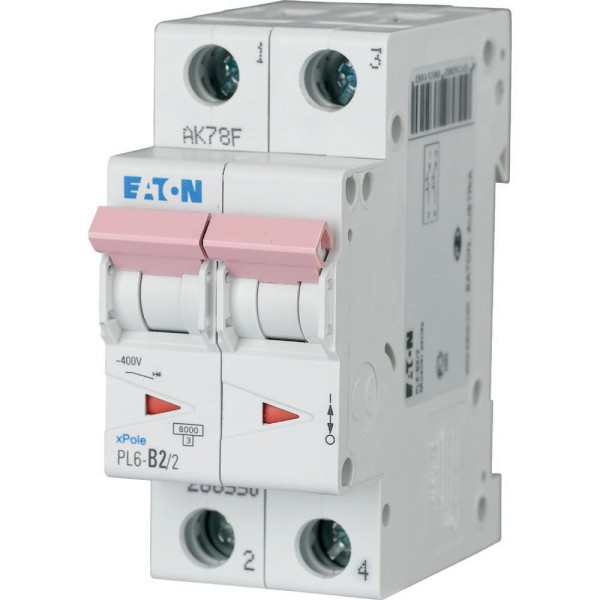 Авт. выключатель PL6-C2/2, 2P, 2A, хар-ка C, 6kA, 2M