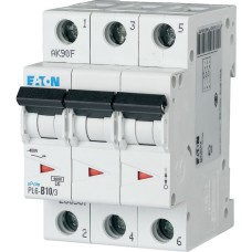 Авт. выключатель PL6-C10/3, 3P, 10A, хар-ка C, 6kA, 3M