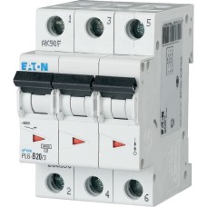 Авт. выключатель PL6-C20/3, 3P, 20A, хар-ка C, 6kA, 3M