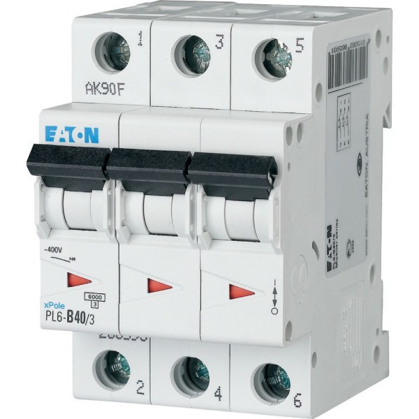 Авт. выключатель PL6-C40/3, 3P, 40A, хар-ка C, 6kA, 3M