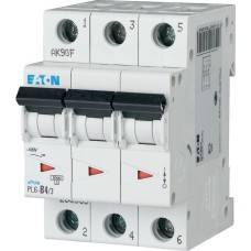 Авт. выключатель PL6-C4/3, 3P, 4A, хар-ка C, 6kA, 3M
