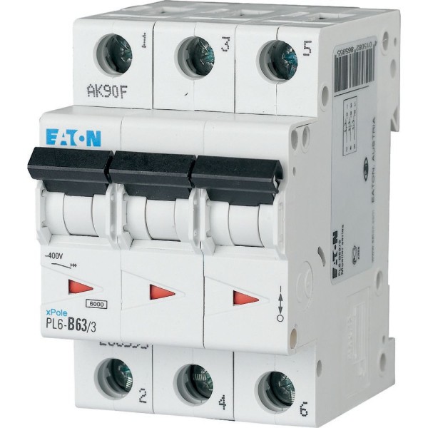 Авт. выключатель PL6-C63/3, 3P, 63A, хар-ка C, 6kA, 3M