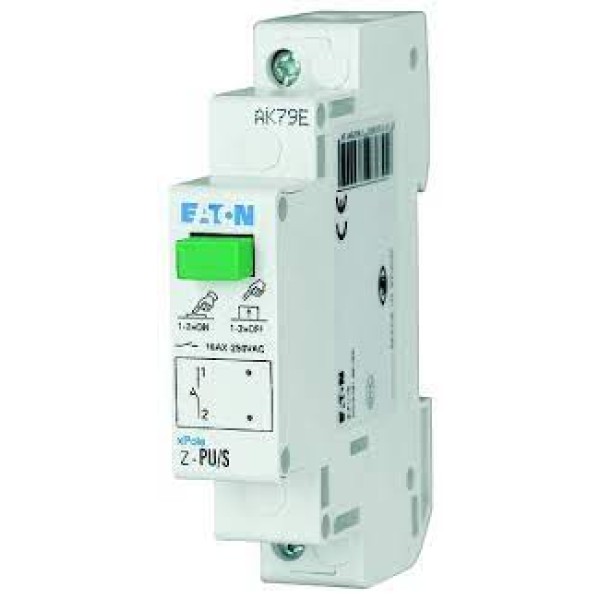 Кнопка Z-PU/SS, 2NO, 16A(250VAC), без фикс., зеленая марк., 1M