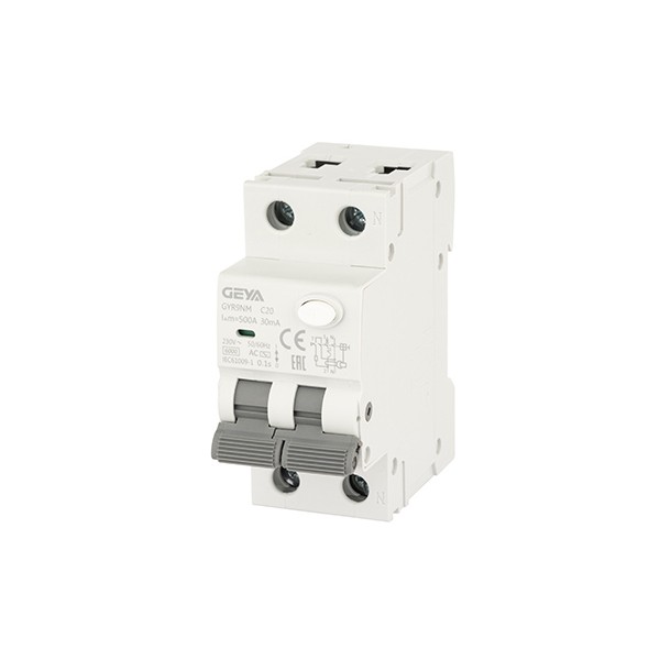 Дифф. авт. выключатель GYR9NM-C20-30mA, 1P+N, 20A, хар-ка C, 6 kA, 30mA, тип AC, 2M