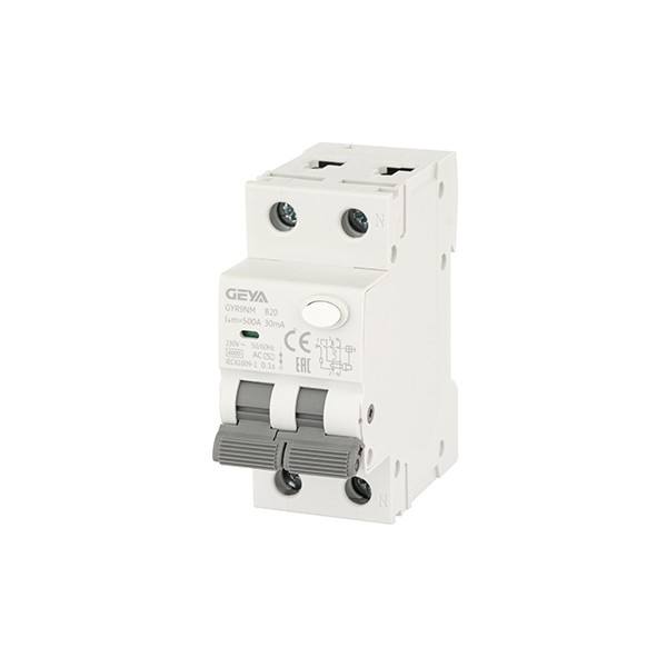 Дифф. авт. выключатель GYR9NM-B20-30mA, 1P+N, 20A, хар-ка B, 6 kA, 30mA, тип AC, 2M