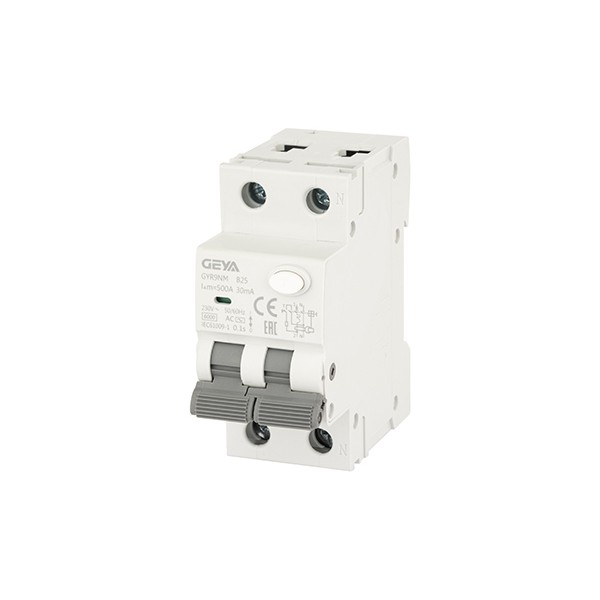 Дифф. авт. выключатель GYR9NM-B25-30mA, 1P+N, 25A, хар-ка B, 6 kA, 30mA, тип AC, 2M