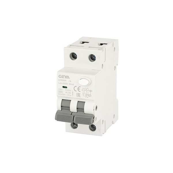 Дифф. авт. выключатель GYR9NM-C6-30mA, 1P+N, 6A, хар-ка C, 6 kA, 30mA, тип AC, 2M