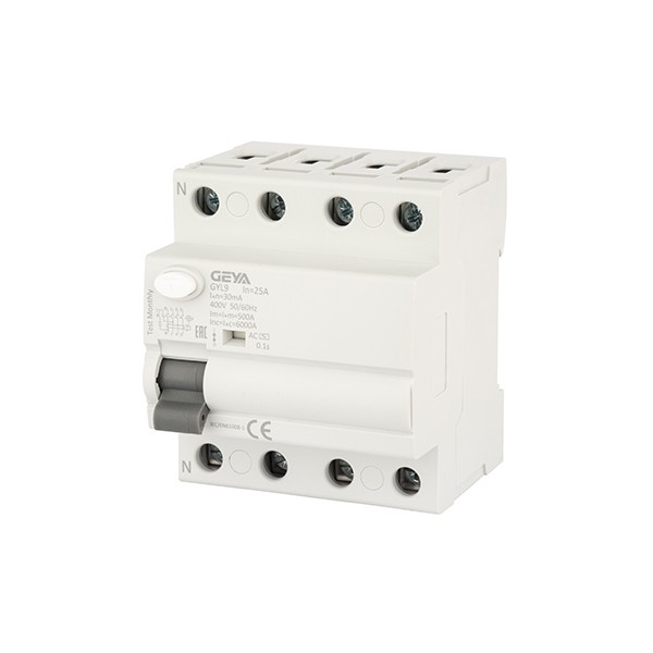 УЗО GYL9-4P-25A-30mA, 4P, 25A, 6 kA, 30mA, тип AC, 4M