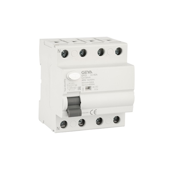УЗО GYL9-4P-40A-30mA, 4P, 40A, 6 kA, 30mA, тип AC, 4M
