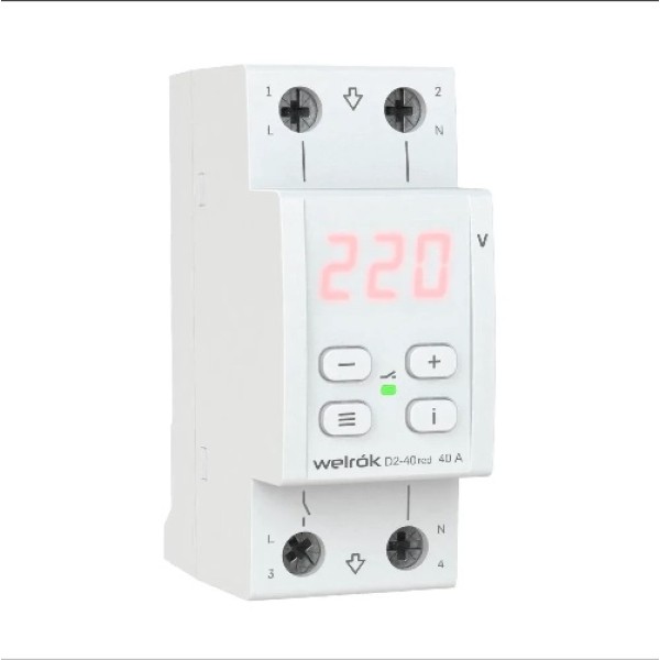 Реле напряжения Welrok D2-40 Red