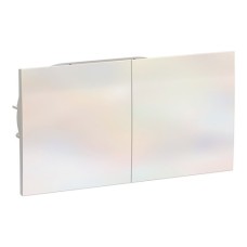 ATLASDESIGN РОЗЕТКА двойная с заземл. со штор. со сдвиж. крыш., 16А, в сборе, ЖЕМЧУГ