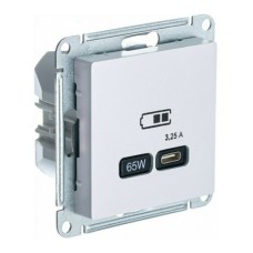 ATLASDESIGN USB РОЗЕТКА тип-C 65W высокоскор.заряд. QC, PD, механизм, ЖЕМЧУГ