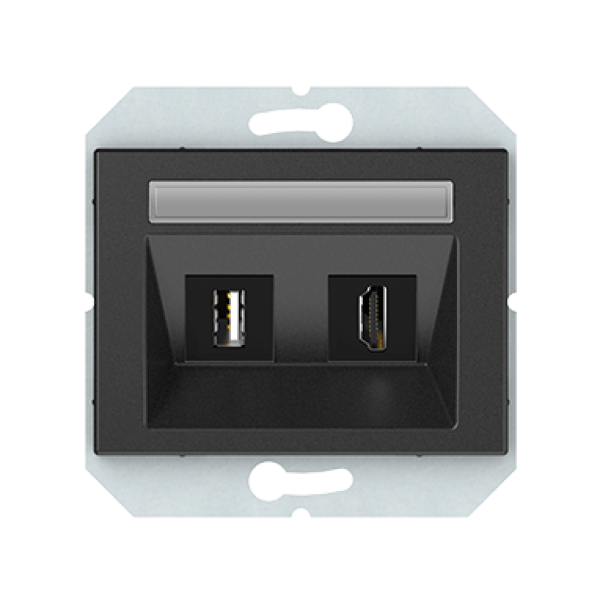 HDMI и USB розетка, без рамки, антрацит