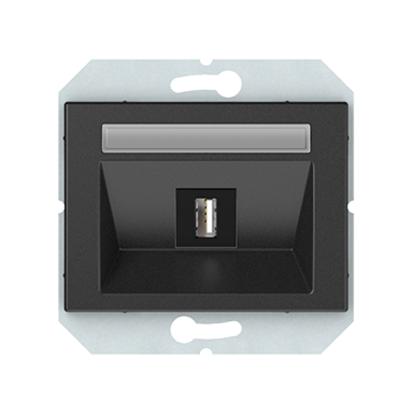 USB розетка без рамки, антрацит