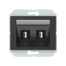 USB розетка двухместная, без рамки, антрацит
