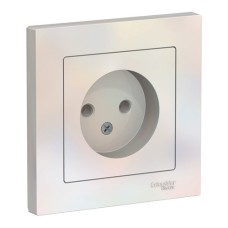 ATLASDESIGN РОЗЕТКА без заземления, 16А, в сборе, ЖЕМЧУГ
