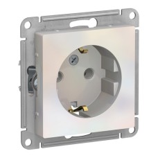 ATLASDESIGN РОЗЕТКА с заземлением, 16А, механизм, ЖЕМЧУГ