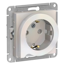 ATLASDESIGN РОЗЕТКА с заземлением со шторками с выталк., 16А, механизм, ЖЕМЧУГ