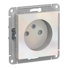 ATLASDESIGN РОЗЕТКА без заземления со шторками, 16А, механизм, ЖЕМЧУГ