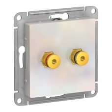 ATN000487 ALASDESIGN АУДИОРОЗЕТКА двухместная, ЖЕМЧУГ