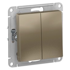  ATLASDESIGN 2-клавишный ВЫКЛЮЧАТЕЛЬ с самовозвратом, сх.2, 10А, механизм