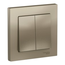ATLASDESIGN 2-клавишный ВЫКЛЮЧАТЕЛЬ, сх.5, 10АХ, в сборе, ШАМПАНЬ