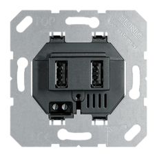 Механизм розетки USB-зарядки  (2100 mA), антрацит // Jung