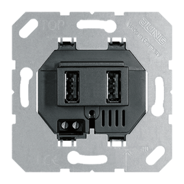 Механизм розетки USB-зарядки  (2100 mA), антрацит // Jung