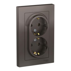 ATLASDESIGN РОЗЕТКА двойная с заземлением, 16А, в сборе, МОККО