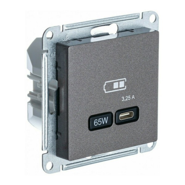 ATLASDESIGN USB РОЗЕТКА тип-C 65W высокоскор.заряд. QC, PD, механизм, МОККО