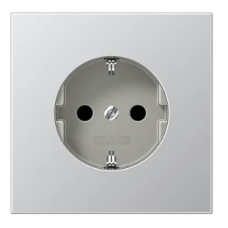 Розетка с заземлением "schuko" (шторки), 16A // Jung - LS990, алюминий