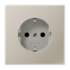 Розетка с заземлением "schuko" (шторки), 16A // Jung - LS990, нержавеющая сталь