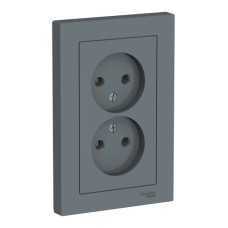 ATLASDESIGN РОЗЕТКА двойная без заземления,16А, в сборе, ГРИФЕЛЬ