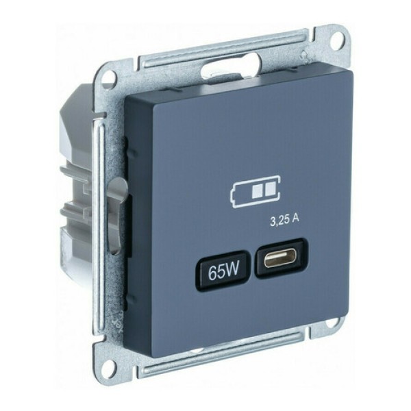 ATLASDESIGN USB РОЗЕТКА тип-C 65W высокоскор.заряд. QC, PD, механизм, ГРИФЕЛЬ