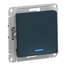 ATLASDESIGN 1-клавишный ВЫКЛЮЧАТЕЛЬ с подсветкой, сх.1а, 10АХ, механизм, ИЗУМРУД