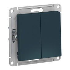 ATLASDESIGN 2-клавишный ПЕРЕКЛЮЧАТЕЛЬ, сх.6, 10АХ, механизм, ИЗУМРУД