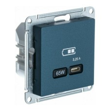 ATLASDESIGN USB РОЗЕТКА тип-C 65W высокоскор.заряд. QC, PD, механизм, ИЗУМРУД